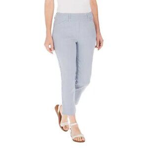 NEW Hilary Radley Pull-on Capri with Tummy Control | Blue Stripe